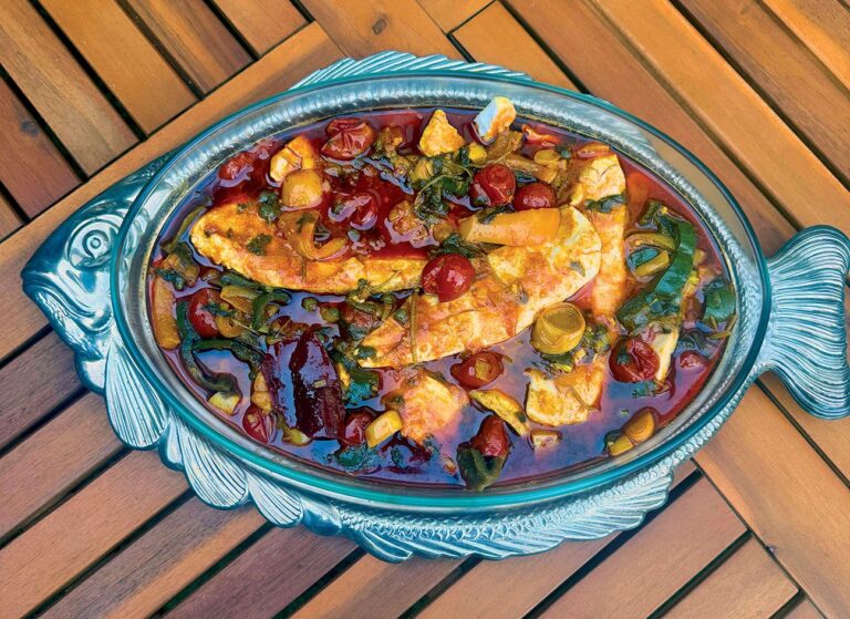 Shabbat Joy — Moroccan Fish with Leeks and Peppers